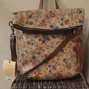 NWT Patricia Nash Floral Leather Convertible Backpack/Crossbody Bag